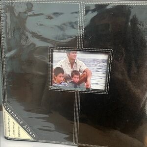 Black Leather Scrapbook Album & 9 Extra refillable pages